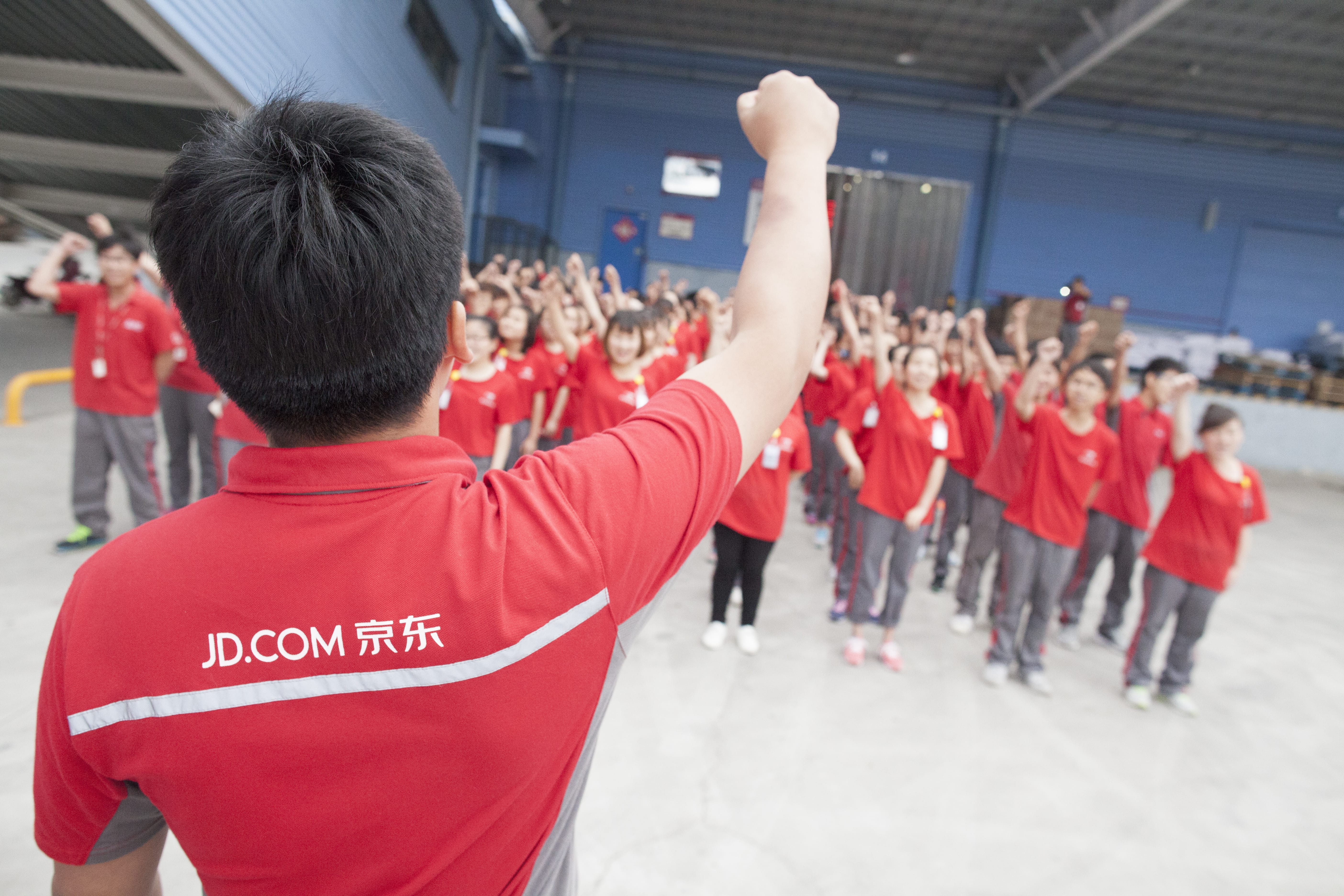 Erfolgreiches, gl&uuml;ckliches Team auf der Arbeit bei JD.com 